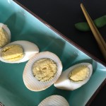 Chinese tea eggs cut