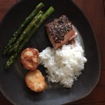 Salmon+Scallops+Asparagus Dinner
